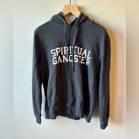 Spiritual Gangster Other - Spiritual Gangster Black Pullover Hoodie with White Logo Size L